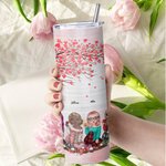 Personalised Best Friends Forever Never Apart Love Tree Straight Skinny Tumbler Gift for Sister