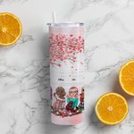 Personalised Best Friends Forever Never Apart Love Tree Straight Skinny Tumbler Gift for Sister