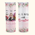 Spersonalizowane cytaty Bestie Życie jest lepsze z Bestie Przyjaźń na zawsze Prosty chudy kubek prezent dla siostry