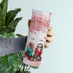 Spersonalizowany prezent dla siostry Besties Will Always Be Connected By Heart Love Tree Straight Skinny