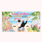 Spersonalizowany ręcznik plażowy Summer Tours Soul Sisters Nie siostry z krwi, ale siostry z serca Miękki i chłonny prezent dla najlepszych przyjaciół