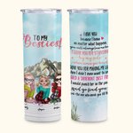 Personalisierte Bestie Zitate stehen an meiner Seite gerade Skinny Becher Geschenk für Schwester