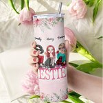 Citations personnalisées Bestie Best Friend Forever Never Apart Straight Skinny Tumbler Gift for Sister