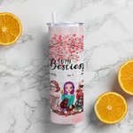 Personalizzato To My Besties I Love You Love Tree Straight Skinny Tumbler Regalo per gli amici