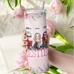 Spersonalizowane cytaty Bestie Życie jest lepsze z Bestie Przyjaźń na zawsze Prosty chudy kubek prezent dla siostry