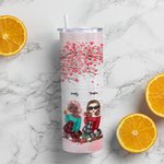 Spersonalizowany prezent dla siostry Besties Will Always Be Connected By Heart Love Tree Straight Skinny