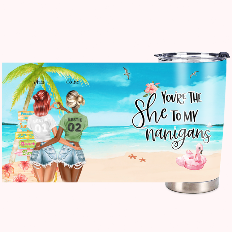 Cadeau personnalisé pour mon amie Tu es la fille de mes nanas Tumbler 20oz Cadeau de l'amie pour boissons chaudes et froides