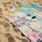 Spersonalizowany Ręcznik Plażowy Letnia Dziewczyna Hipisowski Autobus Czy Jesteśmy Pijani Ręcznik Plażowy Odporny na Piasek Szybkoschnący Prezent Urodzinowy Prezent dla Siostry Duszy