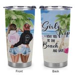 Personalized I Love You To The Beach And Back Sister Seaside Tourism 20oz Tumbler Carnival Party Gift