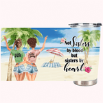 Personalised Forever Bestie Thanks For My Sister Summer Holiday Beach Happy Time 20oz Tumbler Bestie Gift for Hot and Cold Drinks