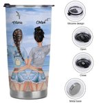 Henkilökohtainen Olemme Sister By Heart Tytöt matka luonnon maisema 20oz Tumbler Bestie lahja kuumille ja kylmille juomille