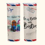 Henkilökohtainen elämä on parempaa Besties Air Mail Travel kanssa sisaret Straight Skinny Tumbler lahja Sisko
