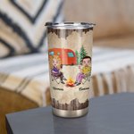 Vaso personalizado I Want To Hold Your Hand Camping Couple 20oz Tumbler para bebidas calientes y frías Regalo de cumpleaños para marido esposa