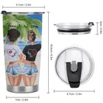 Personalised Forever Bestie Thanks For My Sister Summer Holiday Beach Happy Time 20oz Tumbler Bestie Gift for Hot and Cold Drinks
