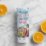 Henkilökohtainen Bestie lainausmerkit Besties tulee aina olla yhteydessä Heart Lake Straight Skinny Tumbler Lahja Sisko