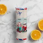 Henkilökohtainen Besties Will Always Be Connected By Heart Straight Skinny Tumbler Lahja Sisko