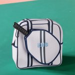 Bolsa de neopreno personalizada con monograma a rayas y nombre bordado para los amantes del pickleball