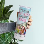 Henkilökohtainen Bestie lainausmerkit Besties tulee aina olla yhteydessä Heart Lake Straight Skinny Tumbler Lahja Sisko