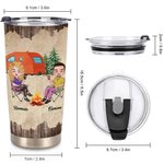 Vaso personalizado I Want To Hold Your Hand Camping Couple 20oz Tumbler para bebidas calientes y frías Regalo de cumpleaños para marido esposa