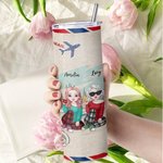 Henkilökohtainen Besties Will Always Be Connected By Heart Straight Skinny Tumbler Lahja Sisko