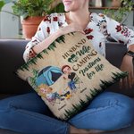 Personalized Husband And Wife Camping Partners for Life Throw Pillow Cover Gift for Camping Couple Bedroom Decor
