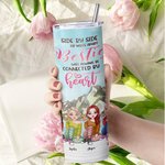 Henkilökohtainen Bestie lainausmerkit Besties tulee aina olla yhteydessä Heart Lake Straight Skinny Tumbler Lahja Sisko