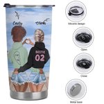 Henkilökohtainen paras ystävä Travel I Love You rannalle ja takaisin 20oz Tumbler paras ystävä syntymäpäivälahja lahja