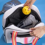Bolsa de neopreno personalizada con monograma a rayas y nombre bordado para los amantes del pickleball