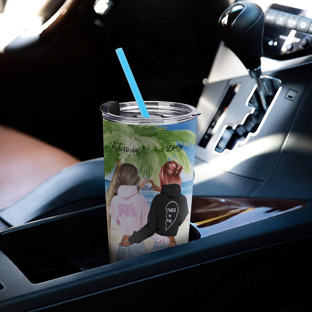 Personifierad Jag älskar dig till stranden och tillbaka syster Seaside turism 20oz Tumbler karneval festgåva