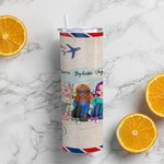 Henkilökohtainen elämä on parempaa Besties Air Mail Travel kanssa sisaret Straight Skinny Tumbler lahja Sisko