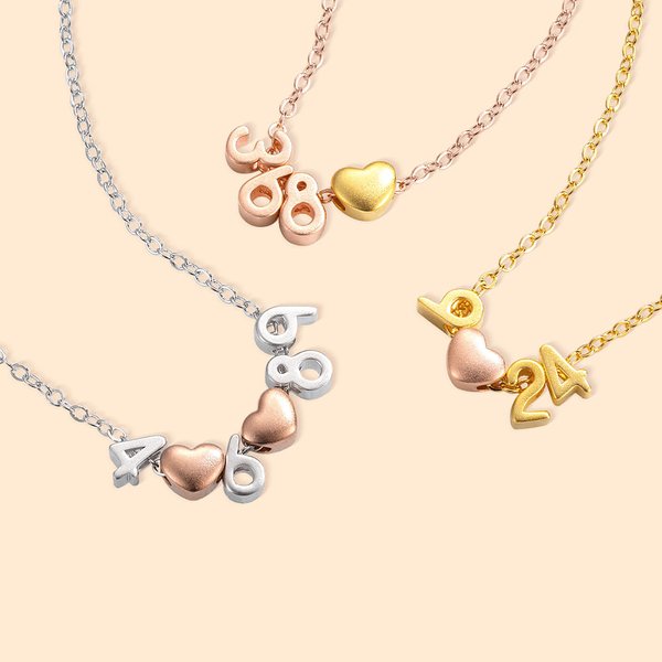 Collana di numeri personalizzati Collana di numeri di distintivi sportivi Collana di rame in argento Sterling regalo di gioielli per le donne fidanzat
