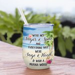 Vaso de Vino Personalizado Vacaciones Fashion Girl We Are Not Sugar And Spice And Everything Nice para Regalos de Mejores Amigas Regalo de Hermanas de