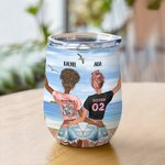 Henkilökohtainen Tyttöjen Matka Rakastan Sinua Rannalle Ja Takaisin Viini Tumbler 12oz Double Wall Vacuum Vuoto Proof Best Friends Lahja