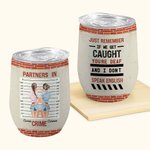 Gepersonaliseerde Partners In Crime Best Friend Crazy Bestie Wine Tumbler Gift voor beste vriend(in)