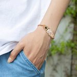 Personalised Star of Life Adjustable Medical Emergency Alert ID Bracelet with Engraved Text Birthday Gift for Diabetes Allergy Epilepsy Women