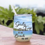 Henkilökohtainen Tyttöjen Matka Rakastan Sinua Rannalle Ja Takaisin Viini Tumbler 12oz Double Wall Vacuum Vuoto Proof Best Friends Lahja