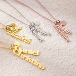 Henkilökohtainen Vertical 1-4 Nimi kaulakoru Sterling Silver repsottaa nimi kaulakoru Minimalistinen sydän charmia lahja hänelle