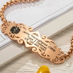 Personalised Star of Life Adjustable Medical Emergency Alert ID Bracelet with Engraved Text Birthday Gift for Diabetes Allergy Epilepsy Women