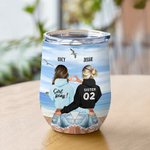 Vaso de Vino Reutilizable con Tapa y Pajita Personalizado Besties Here's To Another Year Of Bonding Over Alcohol Regalo de Cumpleaños Regalo de Amista