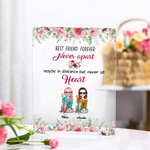Personalized Best Friend Forever Never Apart Acrylic Plaque Long Distance Birthday Gift for BBF