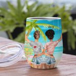 Henkilökohtainen Olemme Salvia ja Hood ja toivoo Mufuka olisi Beach Girl Viini Tumbler syntymäpäivälahja Sopii kuumille ja kylmille nesteille