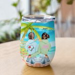Henkilökohtainen Girls Trip I Love You To The Beach ja takaisin 12oz Wine Tumbler uudelleenkäytettäviä ystävyys lahja eristys vaikutus
