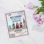 Plaque en Acrylique Personnalisée avec Nom et Dessin des Filles Thème Amitié de Distance Longue Cadeau d'Anniversaire Diplôme pour Meilleure Amie Sœur