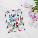 Personalized Side by Side Miles Apart Acrylic Plaque Friendship Birthday Long Distance Gift for Besties