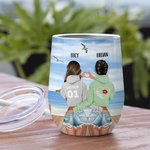 Gepersonaliseerde Beach Girl We Are Sage And Hood And Wish A Mufuka Would 12oz Herbruikbare Wijn Tumbler voor Wijn Koffie Cocktails Champagne
