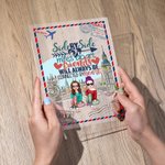 Personalized Side by Side Miles Apart Acrylic Plaque Friendship Birthday Long Distance Gift for Besties