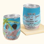 Henkilökohtainen Olemme Salvia ja Hood ja toivoo Mufuka olisi Beach Girl Viini Tumbler syntymäpäivälahja Sopii kuumille ja kylmille nesteille