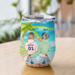 Gepersonaliseerd Niet Zus Door Bloed Maar Zus Door Hart Zomer Meisje Wijn Tumbler Ziel Zus Gift Vriendschap Gift