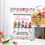 Henkilökohtainen Side By Side tai Miles Apart Heart Akryyli Plaque Long Distance Ystävyys lahja naisille