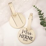 Personalized Set of 2 Hidden Address Slot Luggage Tags for Bride and Groom Couple Wedding Anniversary Gift Valentine's Day Gift Honeymoon Gift